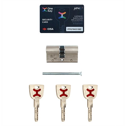 Циліндр CISA AP4 S 70 (35*35) нікель матовий 3 ключі - Фото №8