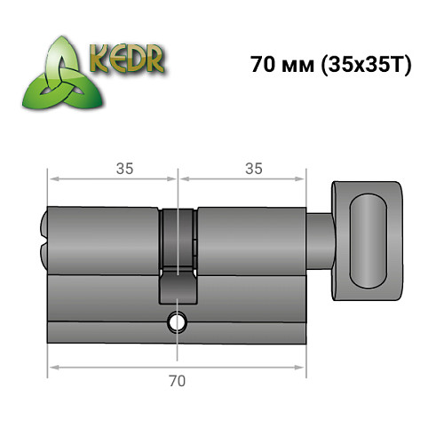 Циліндр KEDR Zink 70T (35*35T) ZCBM чорний матовий - Фото №8