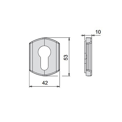 Накладка на сердцевину для врезной антипаники CISA 07076.71 прямоугольная черная - Фото №4