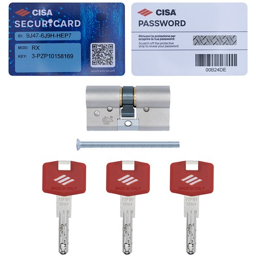 Цилиндр CISA RX (модульный) 100 (45*55) никель матовый 3 ключа - Фото №11