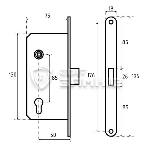 Механизм замка CLASS 410 Kevlar (BS50*85мм) PZ пласт.язычок Black nickel черный никель - Фото №5