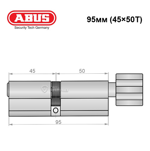 Цилиндр ABUS Integral MX (модульный) 95T (45*50T) никель - Фото №7