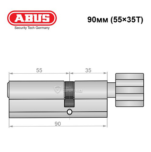 Циліндр ABUS Vitess 1000 90T (55*35T) нікель сатин - Фото №7