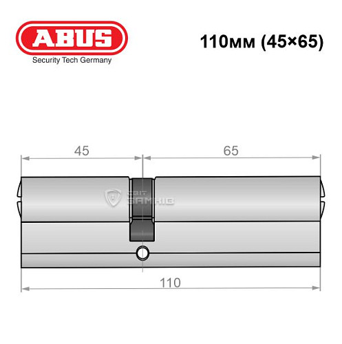 Циліндр ABUS X12R 110 (45*65) нікель сатин - Фото №5