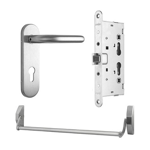 Комплект антипаніки врізний SANTOS 1300SS для евакуаційного виходу нікель сатин/нержавіюча сталь - Фото №1