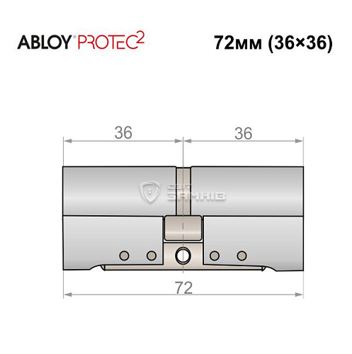 Цилиндр ABLOY Protec2 72 (36*36) хром полированный - Фото №4