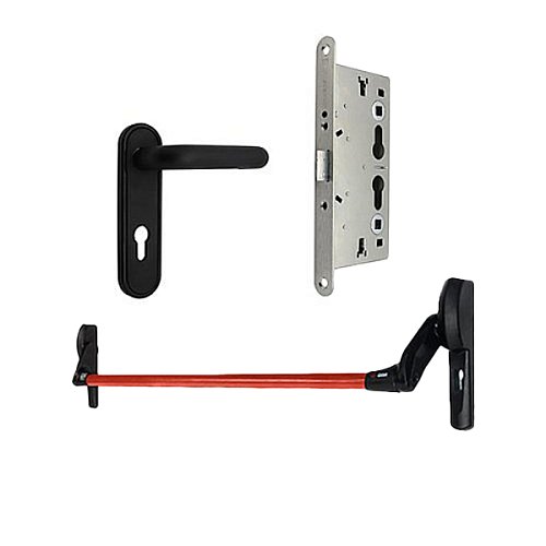 Комплект врізної антипаніки CISA Fast Push 59617.10 72мм 900 мм червоний із замком та ручкою - Фото №1