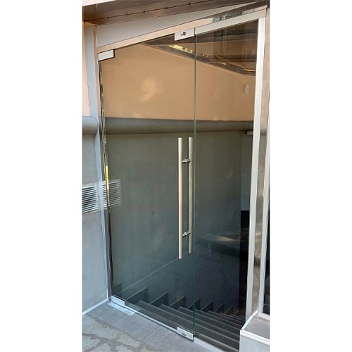 Замок накладной GLASS-M-TECH EK-М50 для барных стеклянных дверей сатин - Фото №3