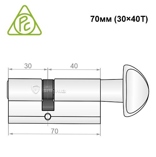 Цилиндр CORTELLEZZI PRIMO 117F 70T (30*40T) белый - Фото №6