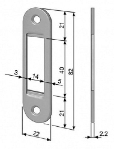 Ответная планка AGB Polaris EASY-FIX латунь - Фото №2