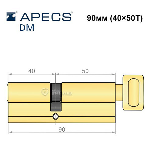 Цилиндр AVERS DM 90Т (40*50Т) латунь матовая - Фото №5