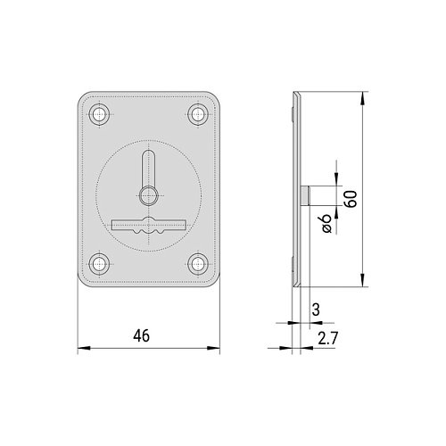 Декоративная накладка CISA 06081.00 (внутренняя) латунь полированная - Фото №4