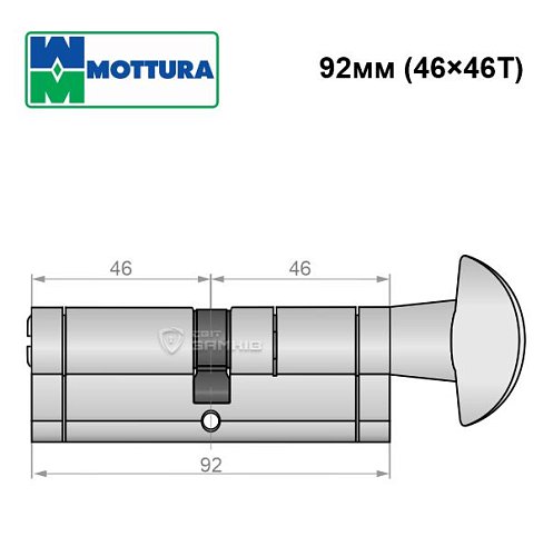 Циліндр MOTTURA Champions C39 92T (46*46T) нікель матовий - Фото №8