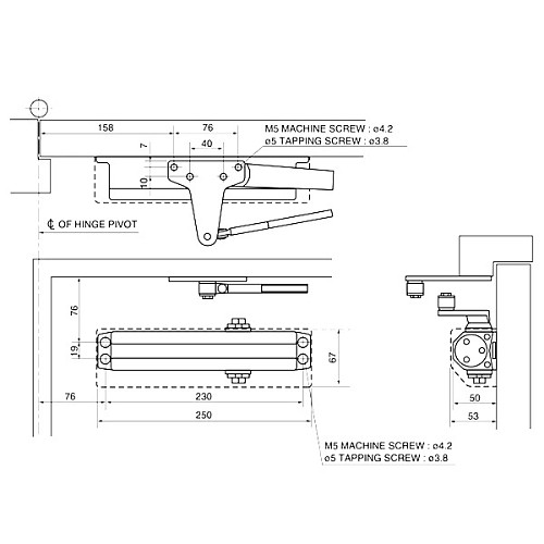 Дотягувач RYOBI DS-2055P BC PRL HO з фіксацією до 80кг Білий - Фото №12