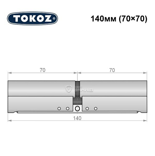 Циліндр TOKOZ Pro300 140 (70*70) нікель матовий - Фото №5