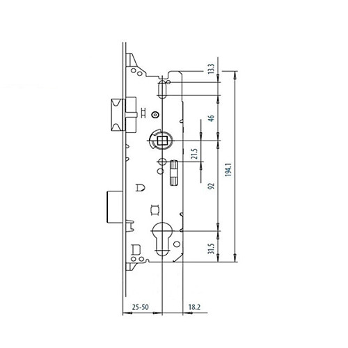 Механизм замка FUHR 856 защелка 25*92 мм рейка 2170 мм  - Фото №6