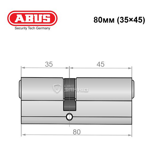 Цилиндр ABUS S60P 80 (35*45) никель - Фото №6