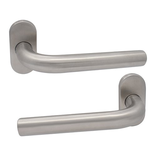 Ручки на розетте ABARO Rimini MM овальная розетта нержавеющая сталь - Фото №1