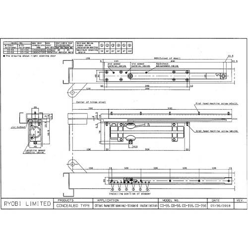 Дотягувач прихований RYOBI CO-156-R BC SLD HO до 180 кг L лівий - Фото №7