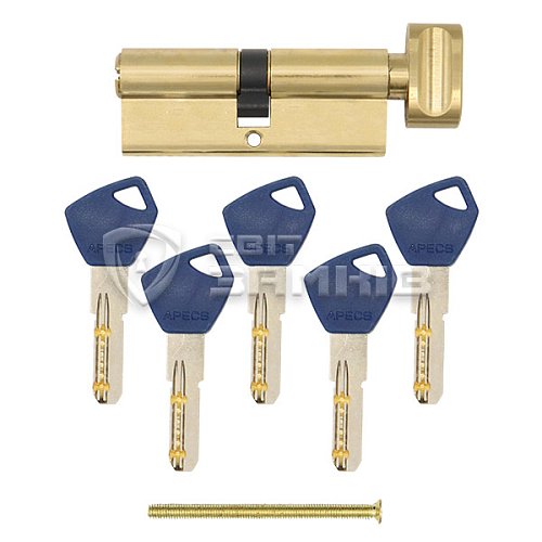 Циліндр APECS EM 80T (35*45T) латунь матова  - Фото №4