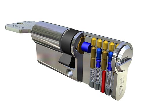 Циліндр TITAN K5 110T (60*50T) нікель сатин - Фото №6