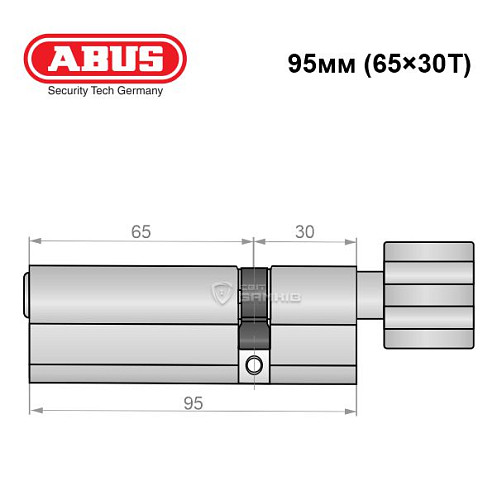 Цилиндр ABUS Integral MX (модульный) 95T (65*30T) никель - Фото №7