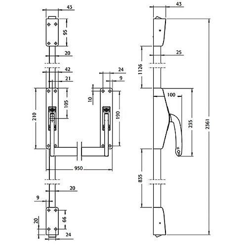 Антипаніка накладна JPM 890200-01-0-Z для евакуаційного виходу сірий - Фото №12