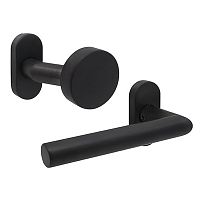 Ручки на розеті ABARO Lido FM фіксована-натискна чорний