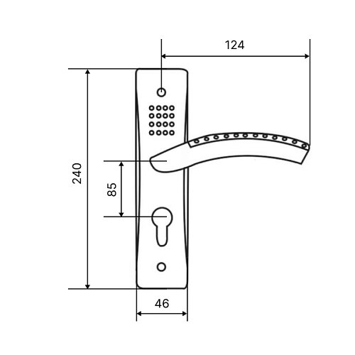 Ручки на планці SIBA Bari 85 матовий нікель/хром - Фото №3