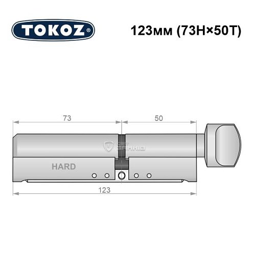 Цилиндр TOKOZ Pro400 123T (73H*50T) (H - закаленная сторона) никель матовый - Фото №8