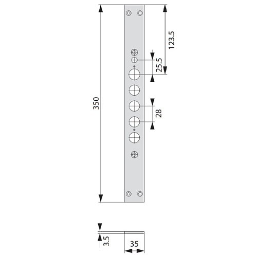 Зворотня/Торцева планка CISA 06221.20.0 до замків серій 56835, 56815 - Фото №3