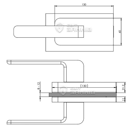Ручка-защелка WALA H4S32/SM1OM2 для стеклянных дверей магнитная матовый черный - Фото №6
