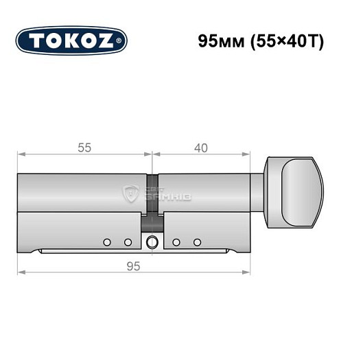 Циліндр TOKOZ Pro300 95T (55*40T) нікель матовий - Фото №5