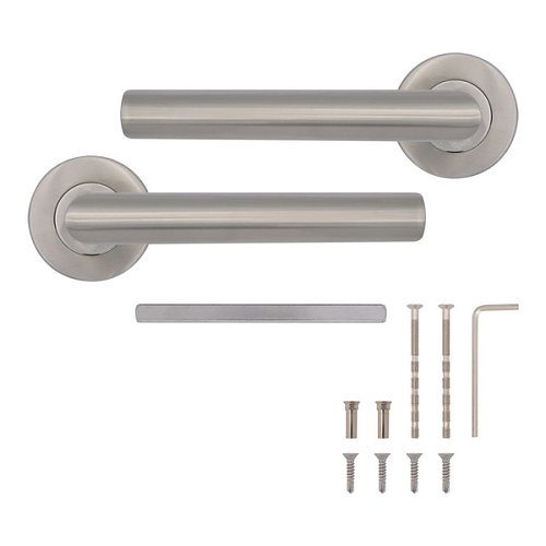 Ручки на розеті ABARO Lido MM кругла розета нержавіюча сталь - Фото №7