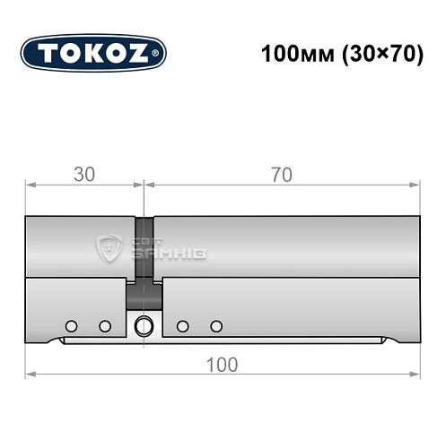 Цилиндр TOKOZ Pro300 100 (30*70) никель матовый - Фото №5