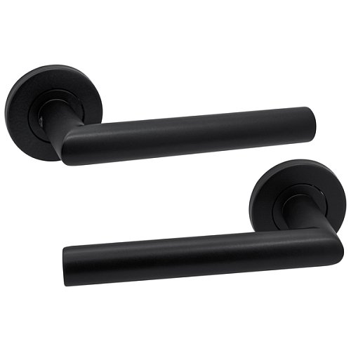 Ручки на розеті ABARO Lido MM кругла розета чорний - Фото №1