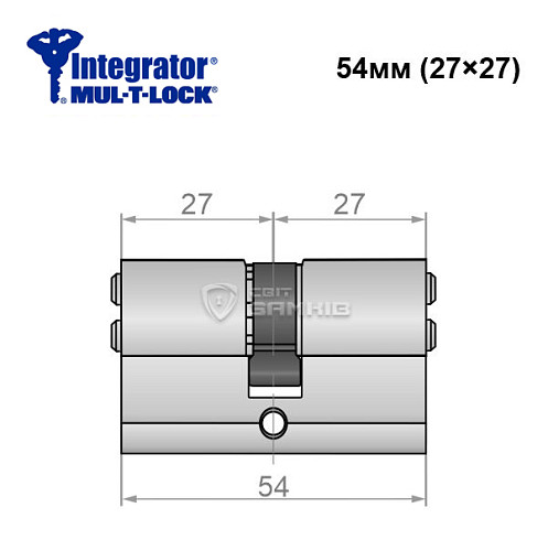 Циліндр MUL-T-LOCK Integrator 54 (27*27) нікель сатин - Фото №5