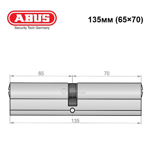 Циліндр ABUS X12R 135 (65*70) нікель сатин - Фото №5