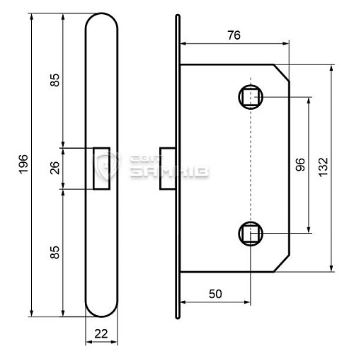 Механизм замка AGB Revolution XT WC магнит (BS50*96мм) цинк - Фото №3