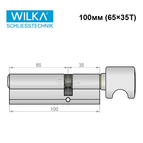 Цилиндр WILKA 1405 A 100T (65*35T) никель - Фото №8