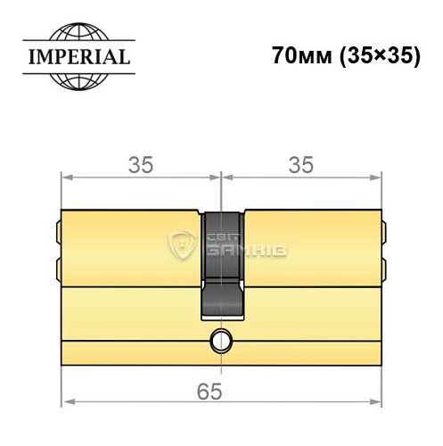 Циліндр IMPERIAL латунь 70 (35*35) полірована латунь - Фото №4