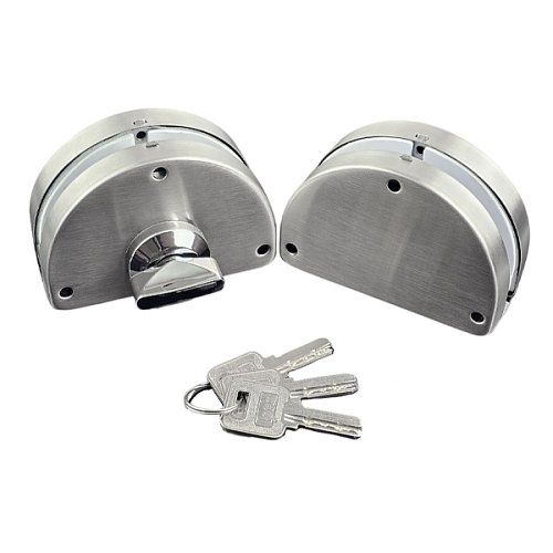 Замок накладной GLASS-M-TECH ЭК-2102 для стеклянных дверей (стекло-стекло) сатин - Фото №2