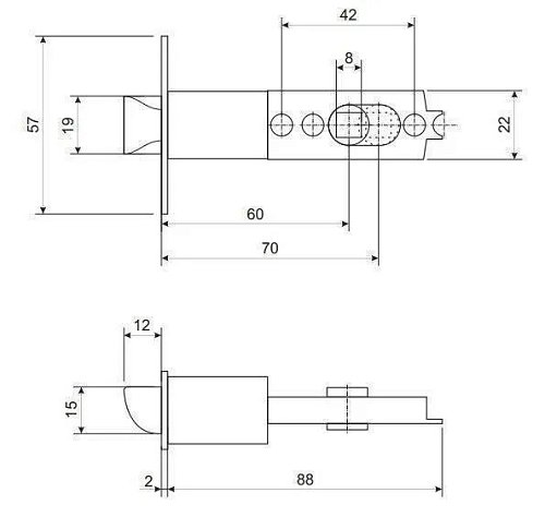 Ручка-заскочка APECS 891-03 (BS60мм) AN антична бронза - Фото №2