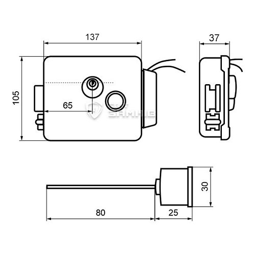 Електромеханічний замок ATIS Lock SS накладний (BS65мм) - Фото №6