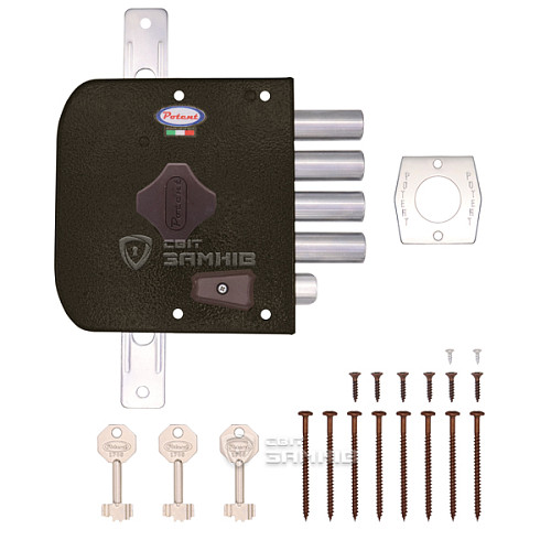 Замок накладной POTENT N515 (BS60мм) левый 3 ключа - Фото №5