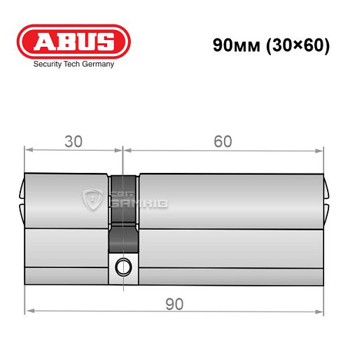 Цилиндр ABUS Bravus 4000 Compact 90 (30*60) никель сатин - Фото №7