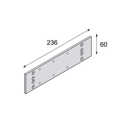 Монтажная пластина CISA 07153.04 для доводчика серии C1610.03, 1611.03 белый - Фото №3