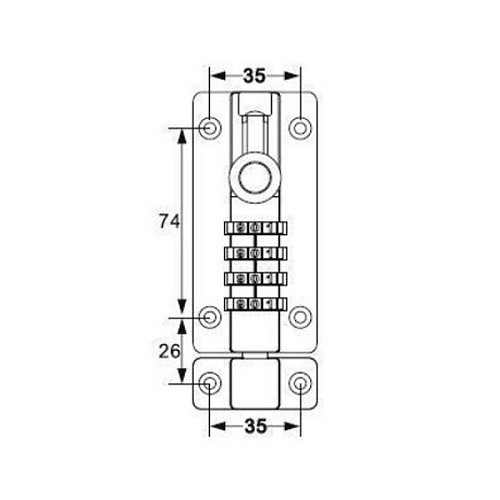 Засув TOKOZ COMBINATION BOLT 100 накладний кодовий - Фото №5
