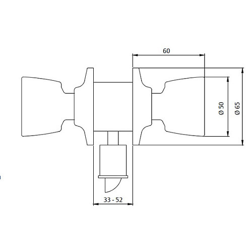 Ручки-защелка TESA TULIP 3500U0 (BS60/70мм) матовый хром - Фото №2