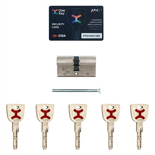 Циліндр CISA AP4 S 70 (35*35) нікель матовий 5 ключів - Фото №8